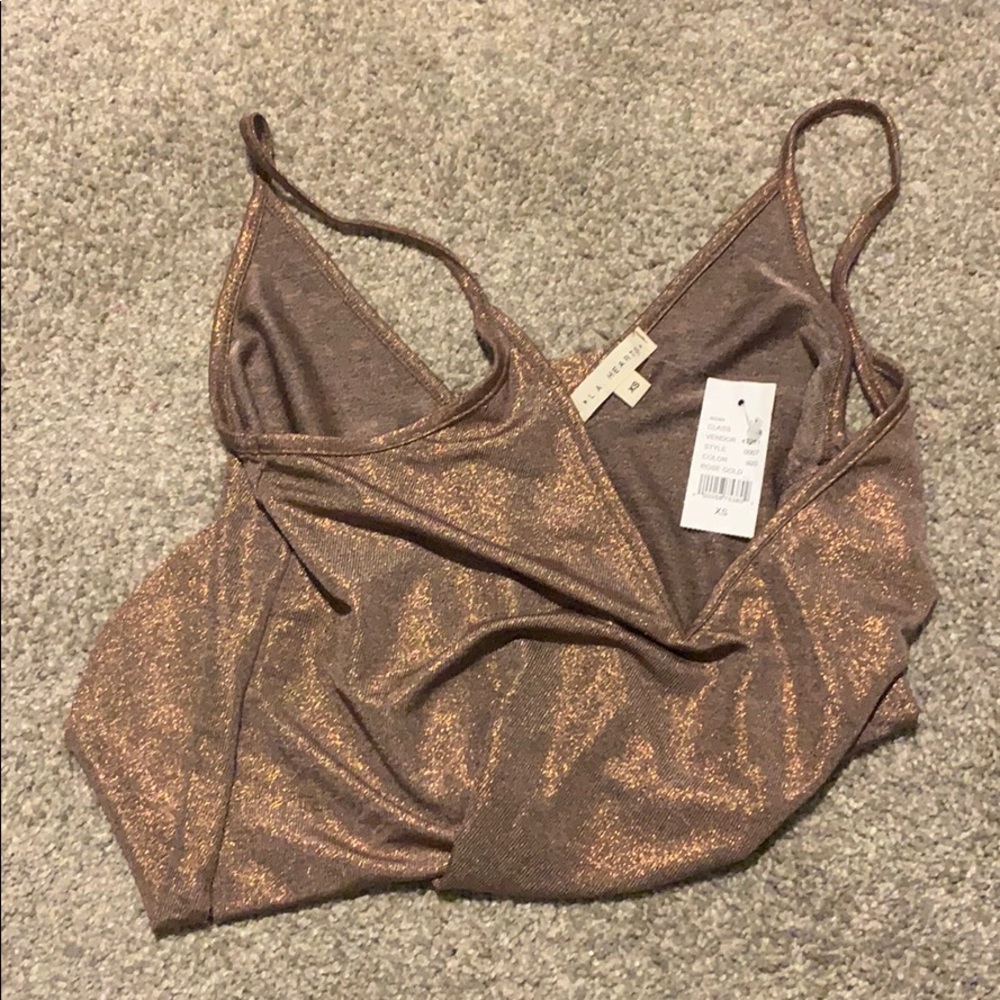 Shimmery Rose Gold Spaghetti Strap Shirt